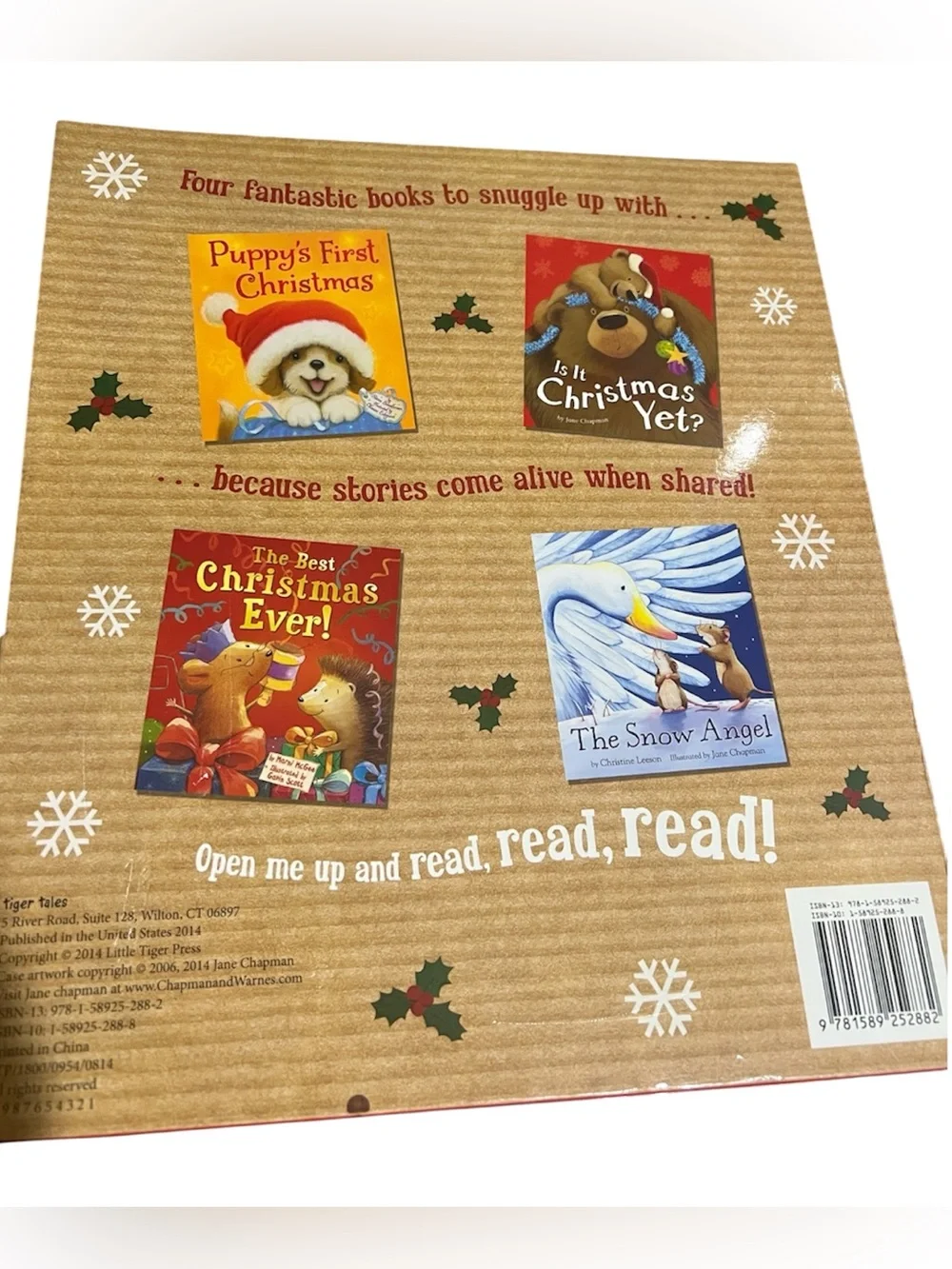 Hardcovers Christmas Time Holiday Book Set - White & Blue Like New